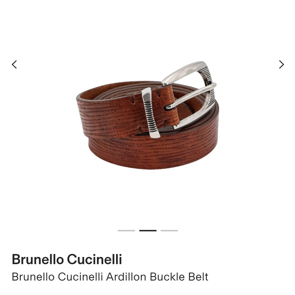 Brunello Cucinelli Brown Ardillon Buckle Belt